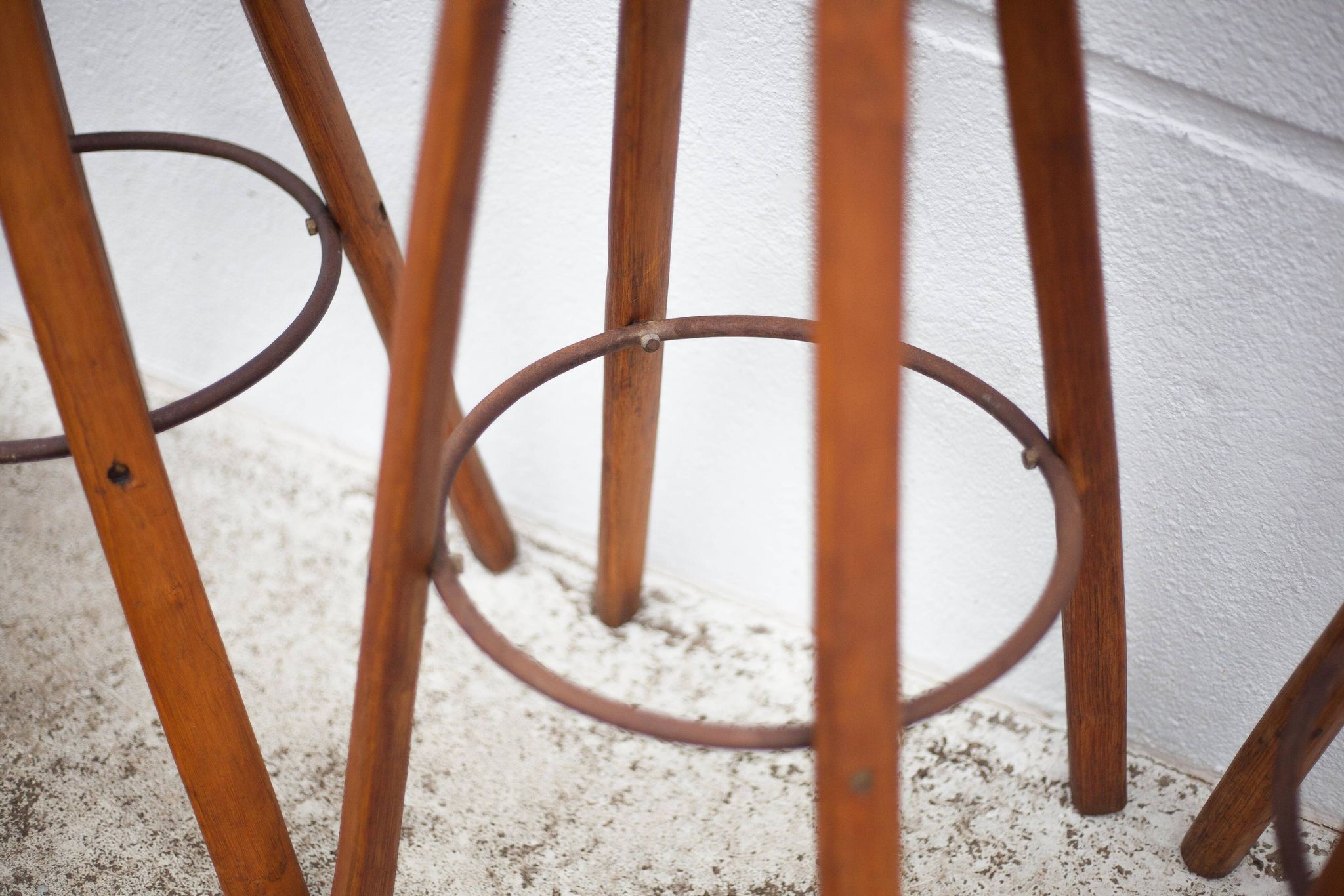 Bar stool X 3, wood and metal stool, brustalist stool, high stool