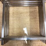 Polished stainless steel coffee table - Italian '70s style