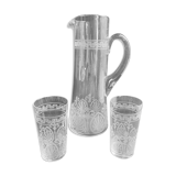 St. louis partie de service à bière art nouveau cristal soufflé et gravé