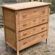 Commode style empire rénovée en chêne brut 4 tiroirs