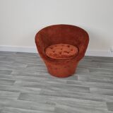 Fauteuil velours orange