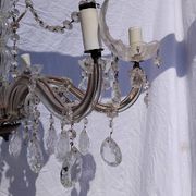 4 vintage crystal chandelier pendants