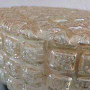 Round ceiling lamp in amber glass / vintage 60s-70s