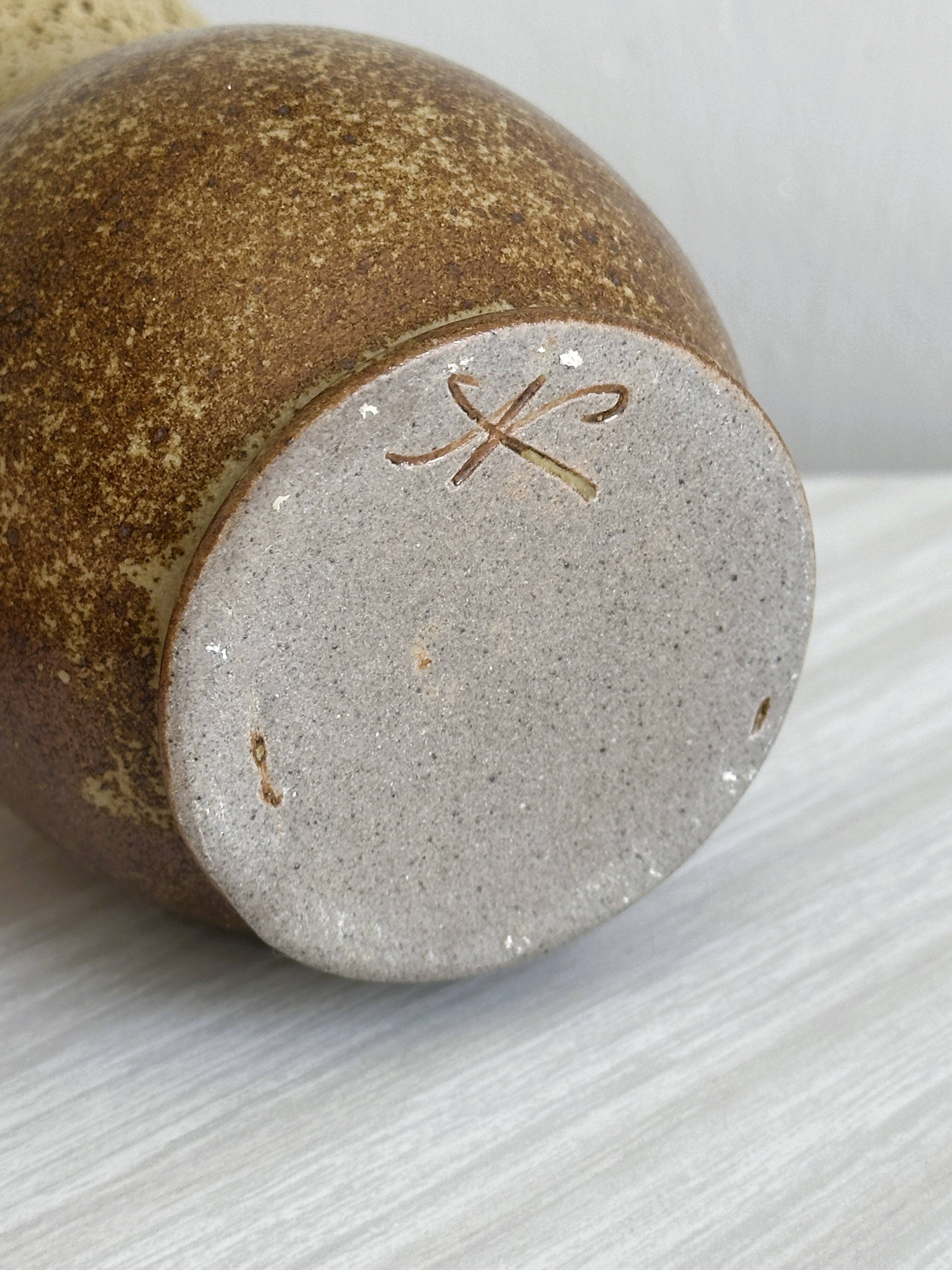 Small pyrite stoneware vase, rustic or country chic decoration