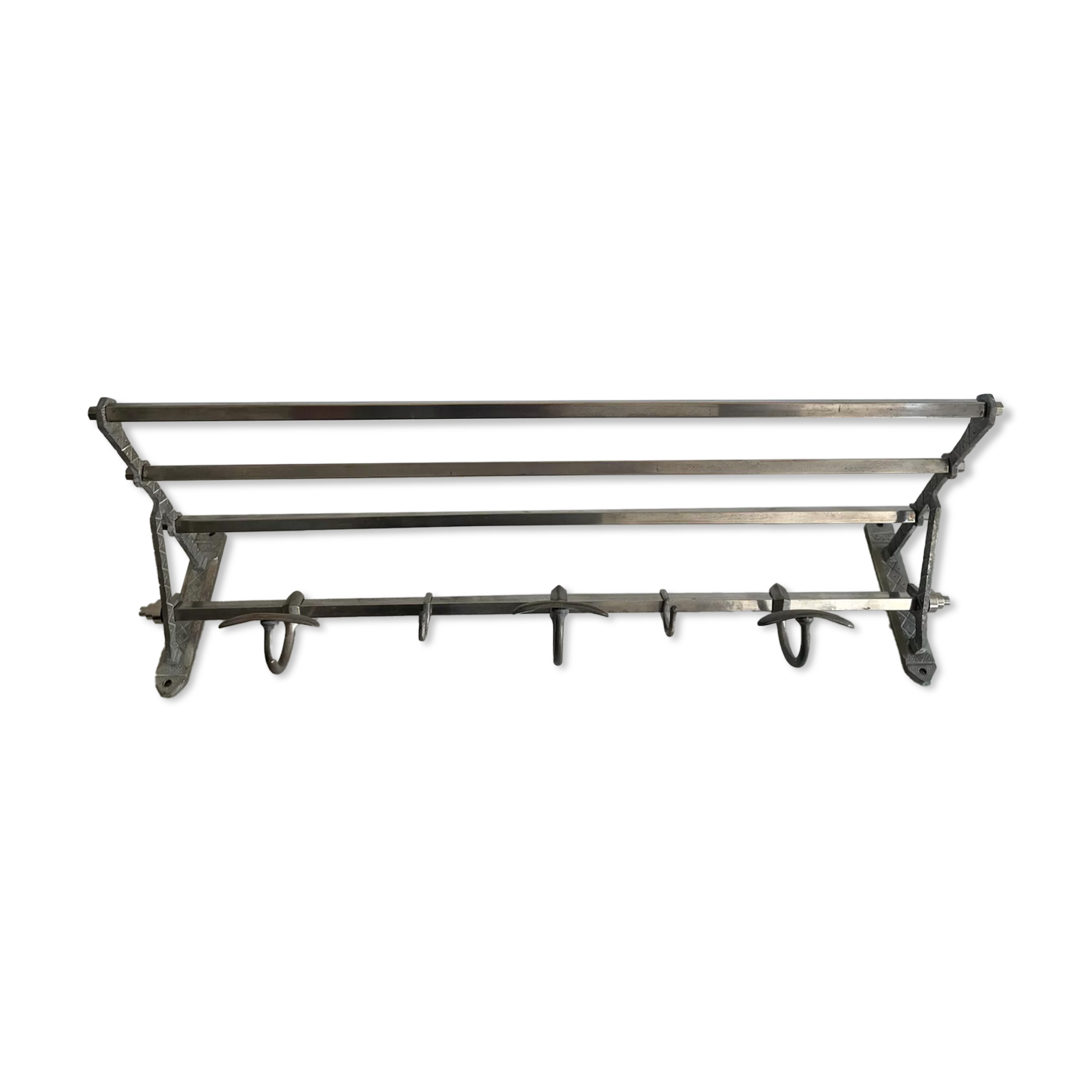 Coat rack, chromed metal, art deco