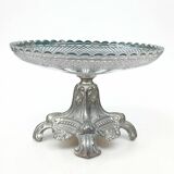Art Nouveau fruit bowl in glass and metal Art Nouveau compote dish