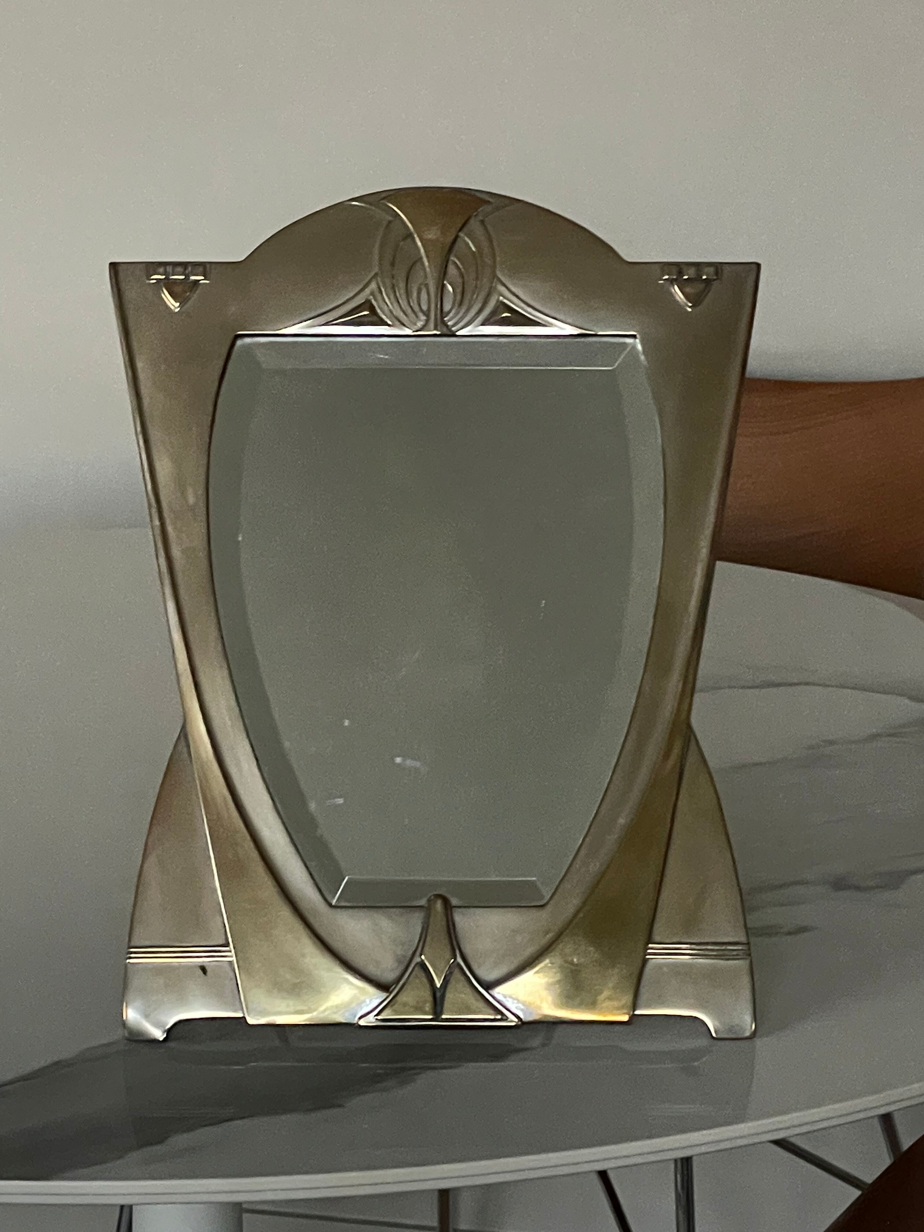 Art deco beveled table mirror, 40x30 cm