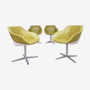 Set of 4 dining turtle armchairs by Walter Knoll