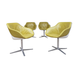 Set of 4 dining turtle armchairs by Walter Knoll