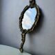 Hand mirror in brass art deco 30 years France