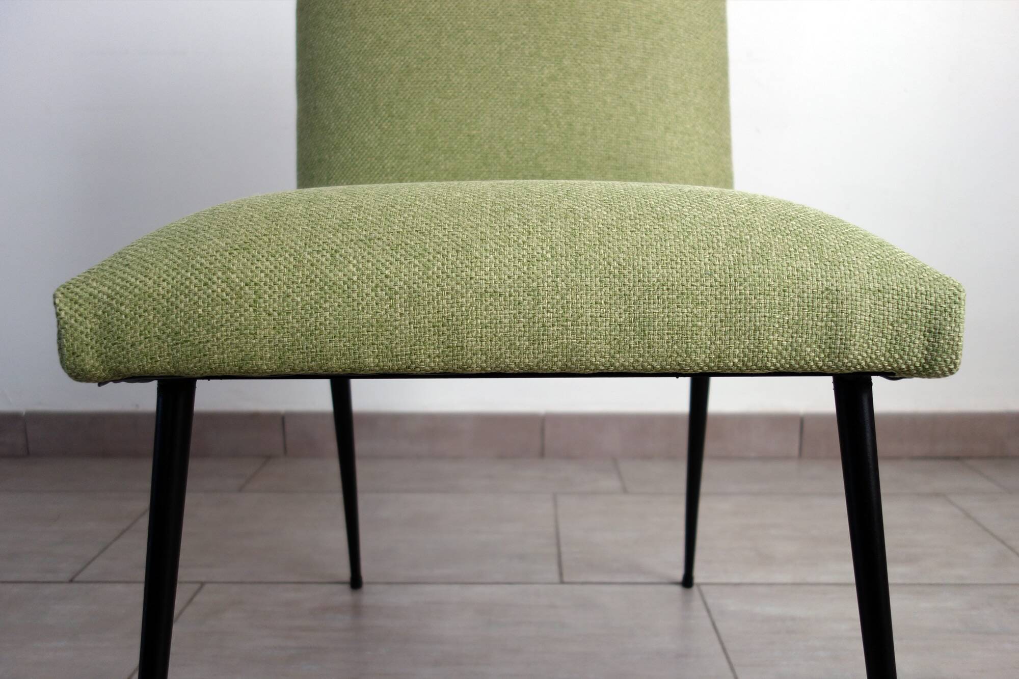 Vintage restored fabric and metal chair from the 50s/60s