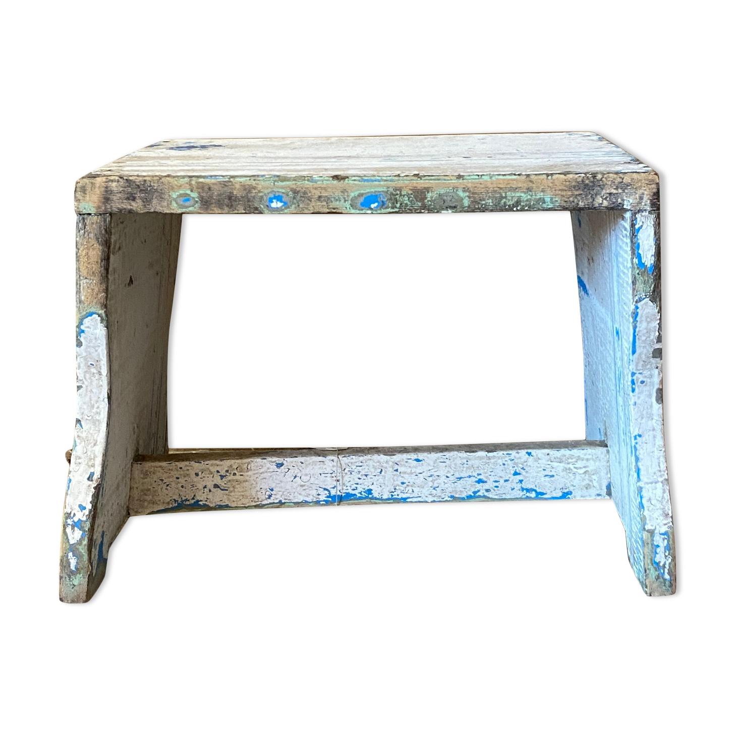 White and blue Hungarian stool