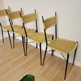 Set of 4 vintage dine chairs made in italy in the 1970s / mid century outdo