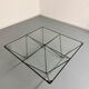Vintage 1980s Italian architectural design metal coffee table.
