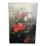 Tableau huile sur toile Bouquet XIXem