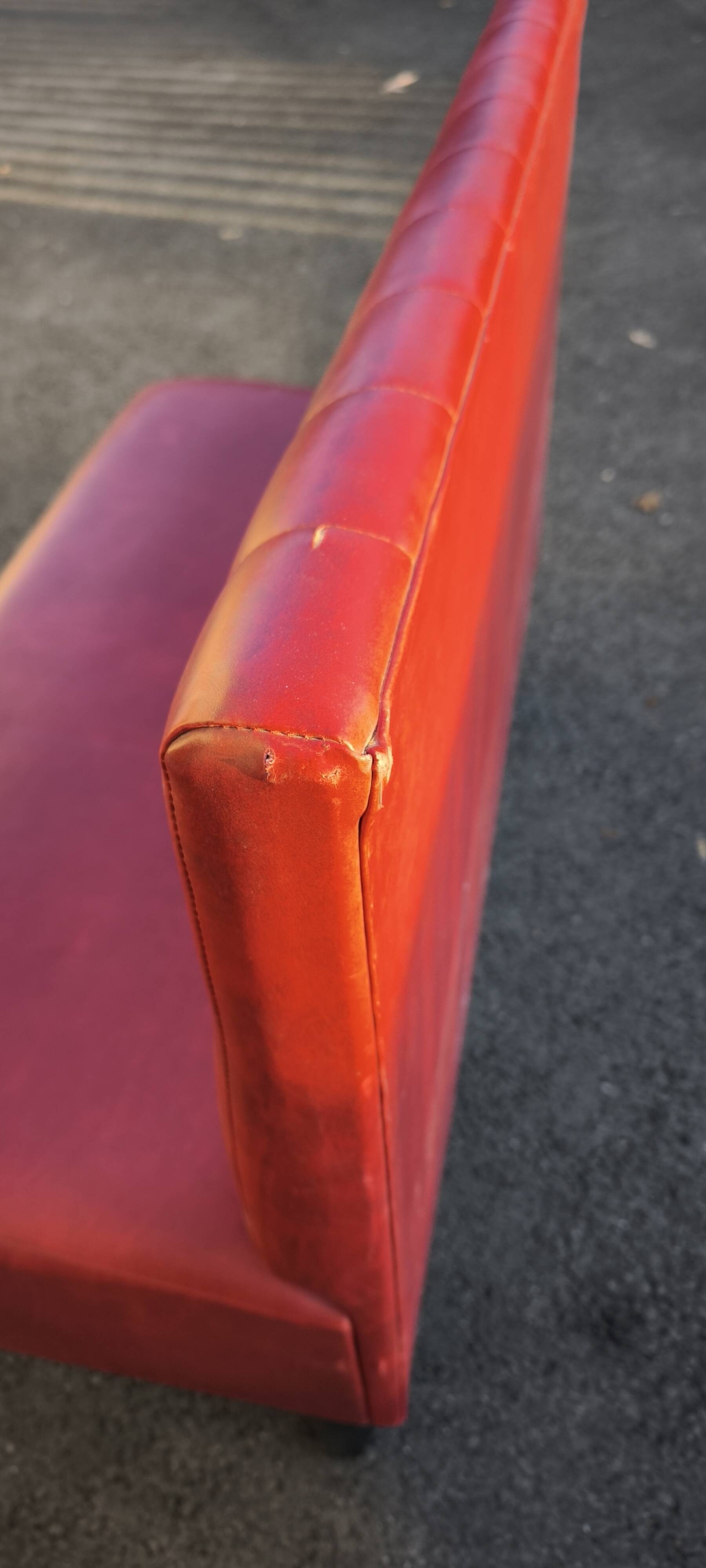 Vintage red bistro bench