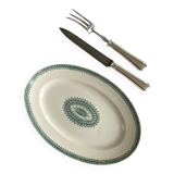 Oval serving dish, antique earthenware from Creil and Montereau.