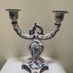 White-blue earthenware candlestick
