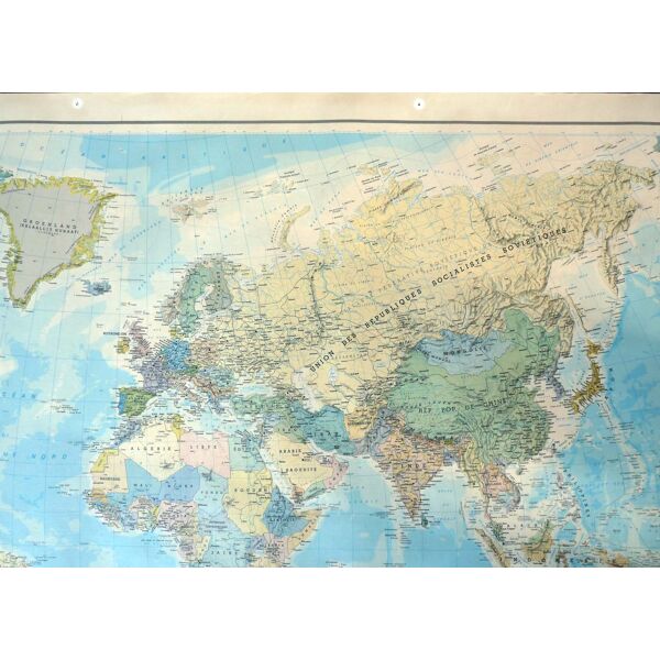 Mappemonde carte du monde planisphère carte i.g.n 1985 | Selency
