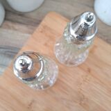 Salière et Poivrière en verre et métal