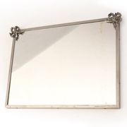 Antique mirror with silver metal rim