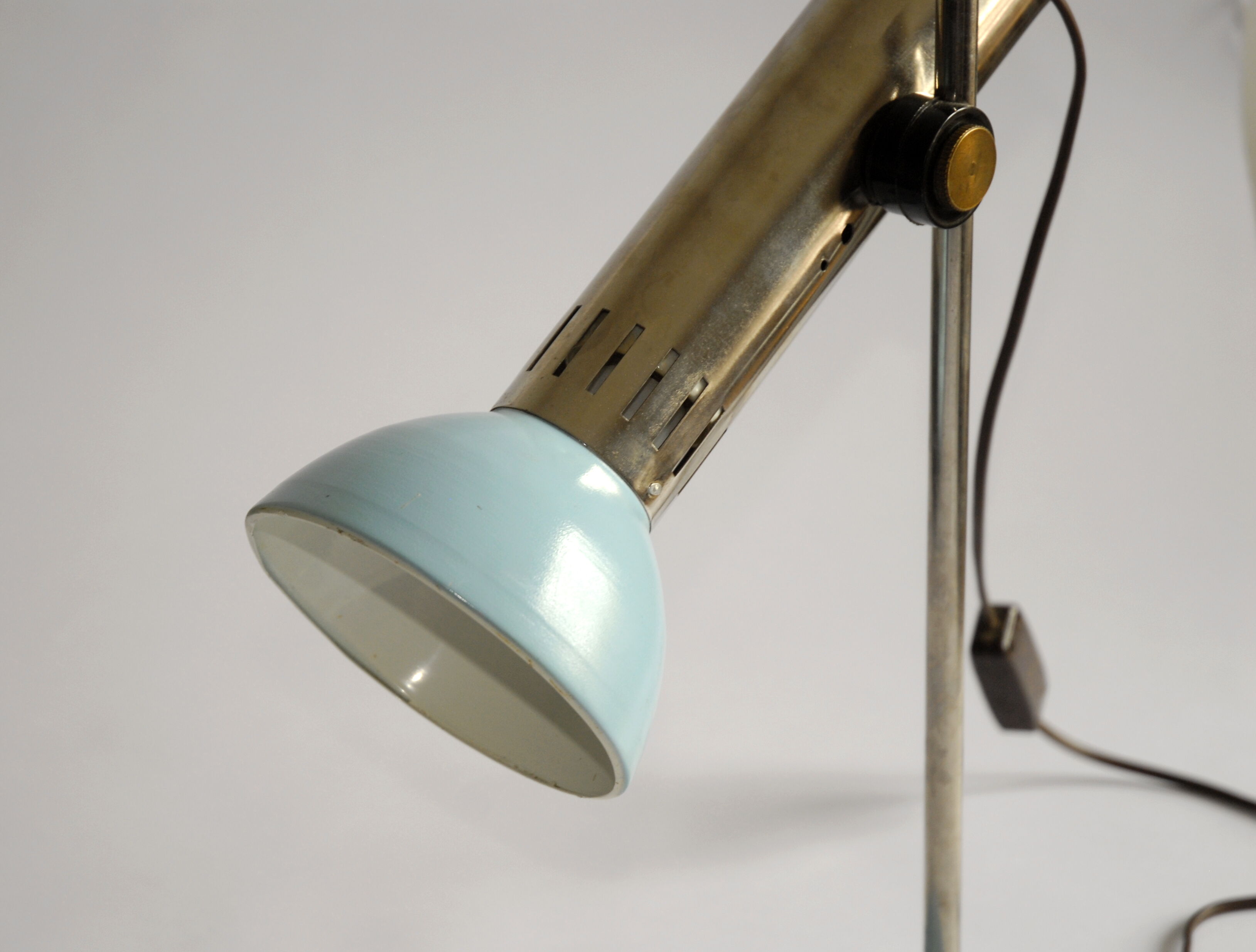 Table lamp design blue sky and chrome hinged 60s