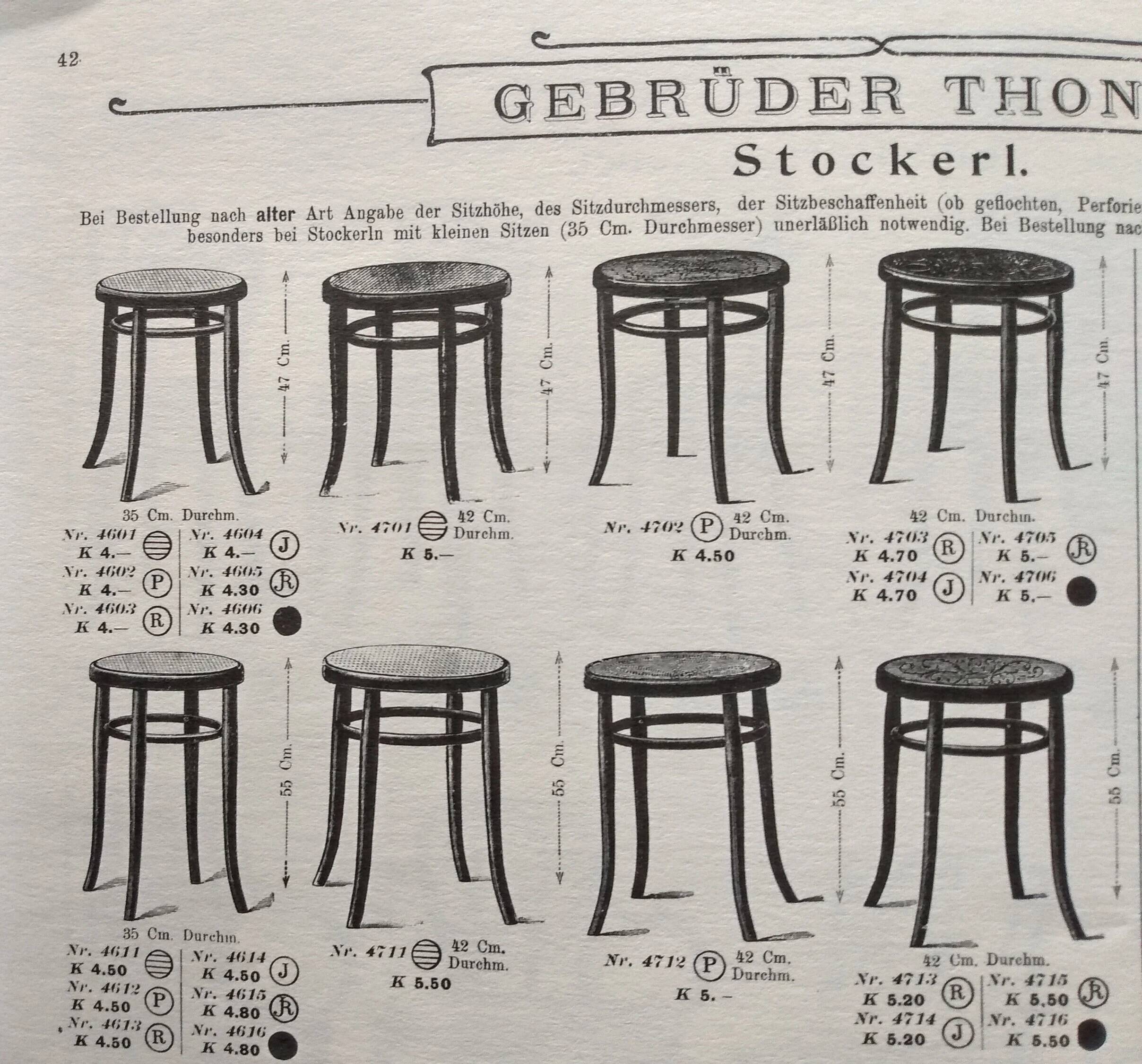 Original Thonet bentwood stool, first half of the 20th century - restored