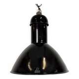 Black Enamel Industrial Pendant Lamp from AEG, 1930s
