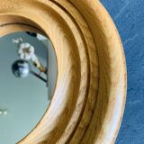 Vintage round wooden mirror