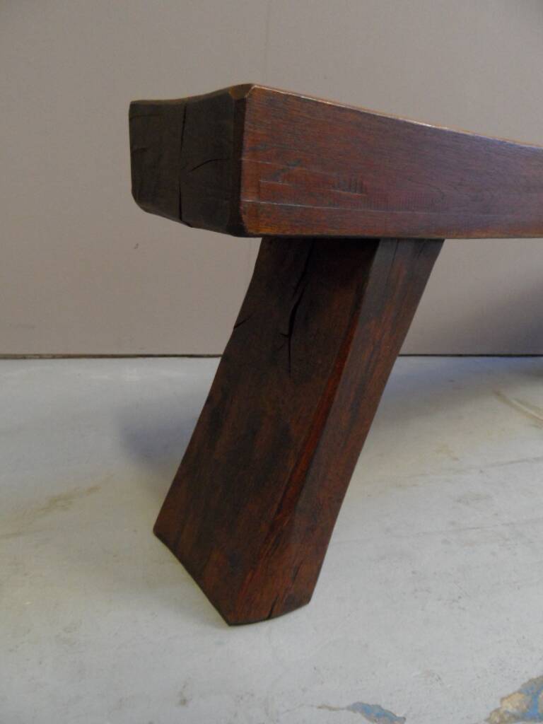 Brutalist oak bench 1960's