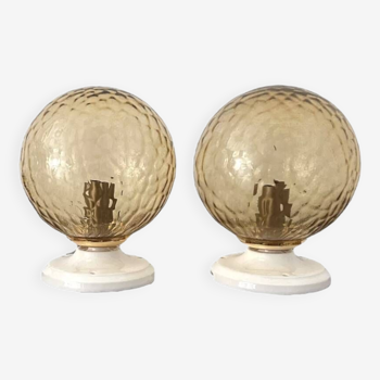 Paire d’appliques murales globes vintage