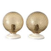 Pair of vintage globe wall lights