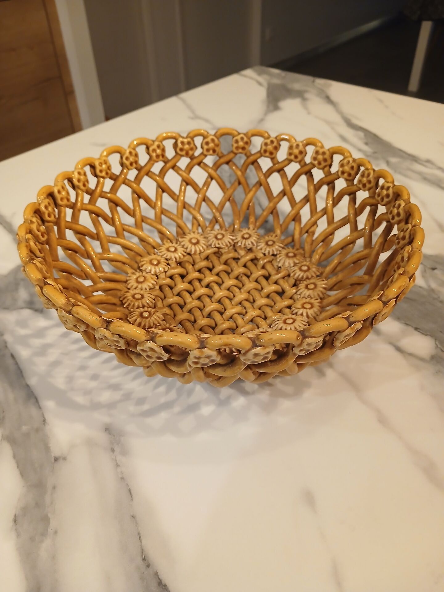 Openwork ceramic basket Pichon Uzès – 1960s