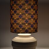Pair of vintage bedside lamps peacock pattern