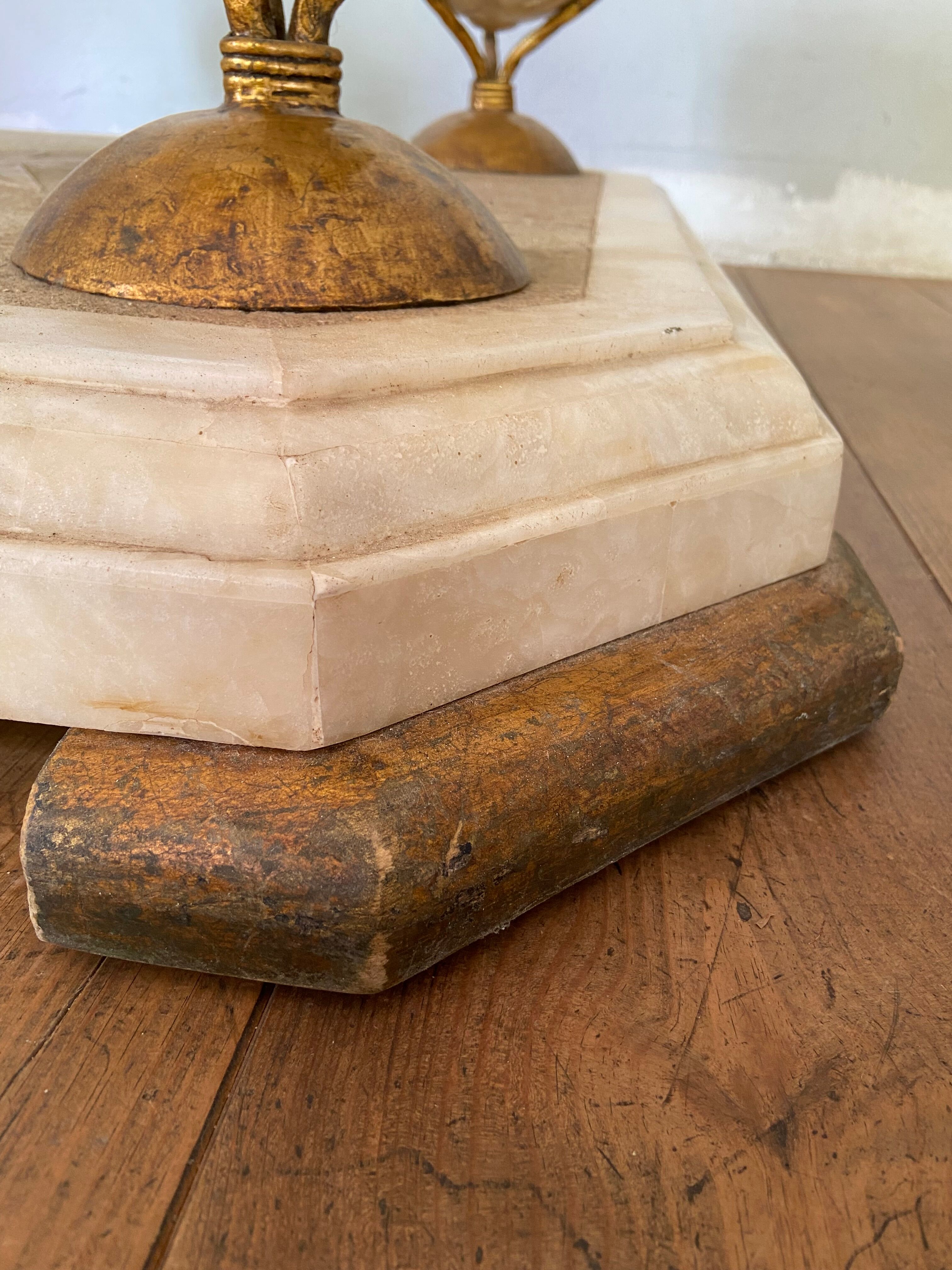 Design coffee table 70-80s in glass and alabaster