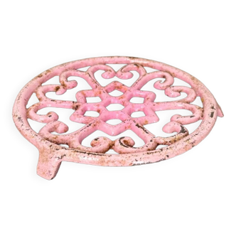 Dessous de plat en fonte rose