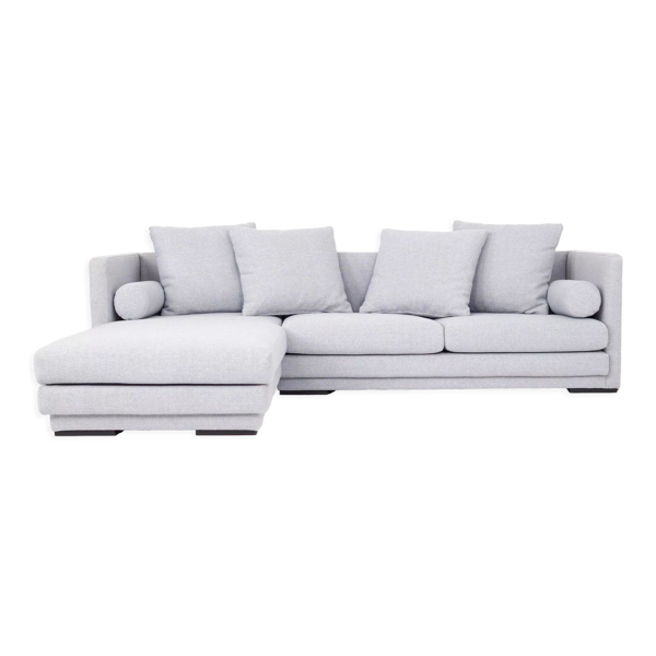 Canapé d’angle malmo gris colombe, design scandinave