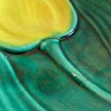 Spoon rest or pocket tray with tulip decor signed Vallauris