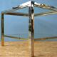 Table basse de style moderniste, style Romeo Rega en laiton et chrome