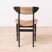 Set of 6 Scandinavian Modern Dining Chairs, Rope Seating and Backrest, 1960