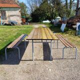Industrial or Community Table with Benches