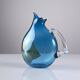 Unique Hand-Blown Glass Jug Signed by 20th Century Artisan – Vibrant Blue