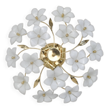 Delicious Murano Ceiling Light White Flowers, 1970