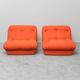Pair of vintage orange armchairs, 1970s design, modernist