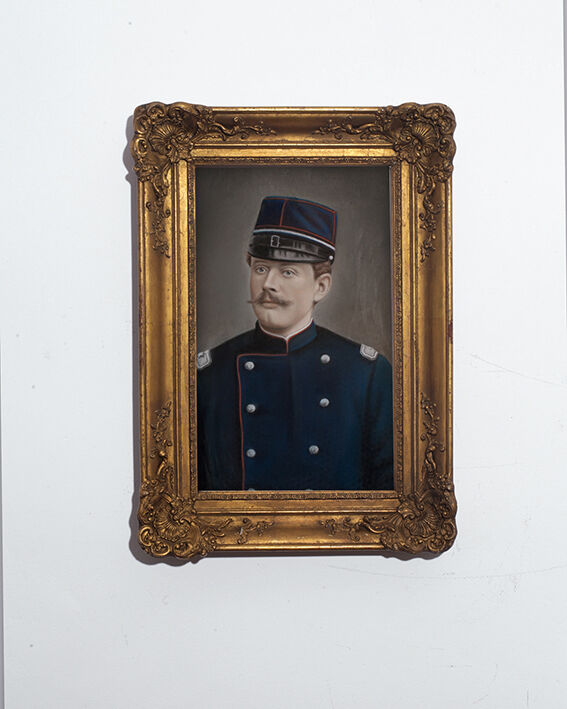 Portrait man 1930 in gold frame