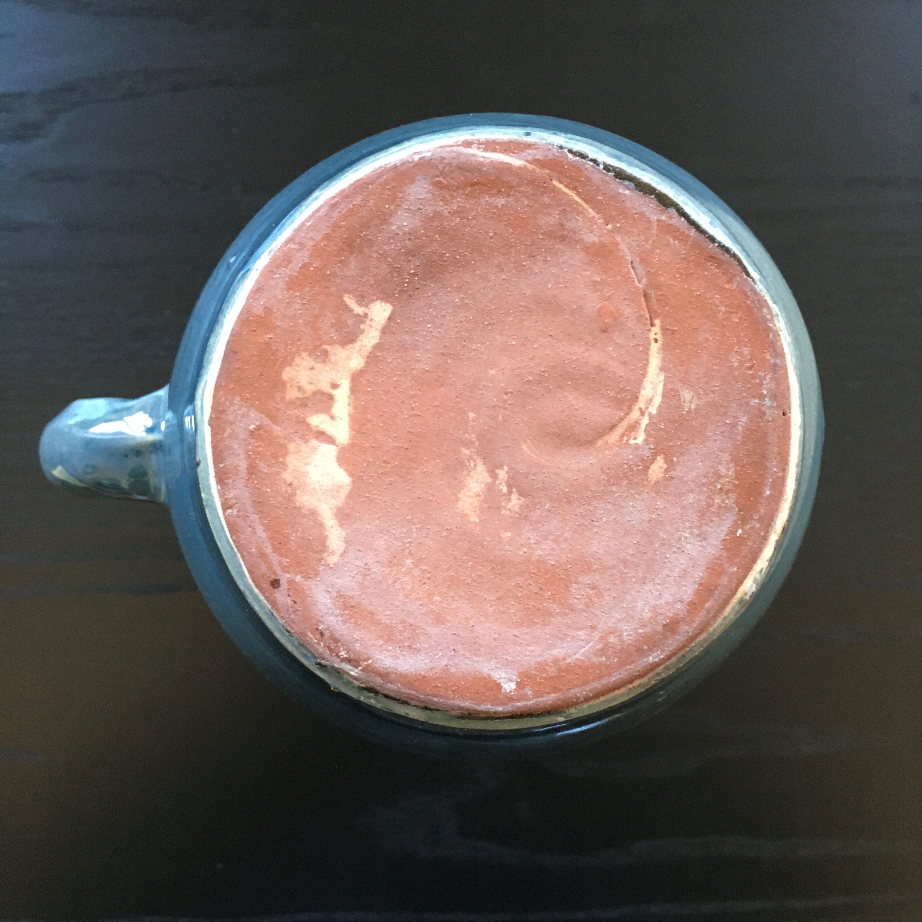 Pitcher gray blue flamed