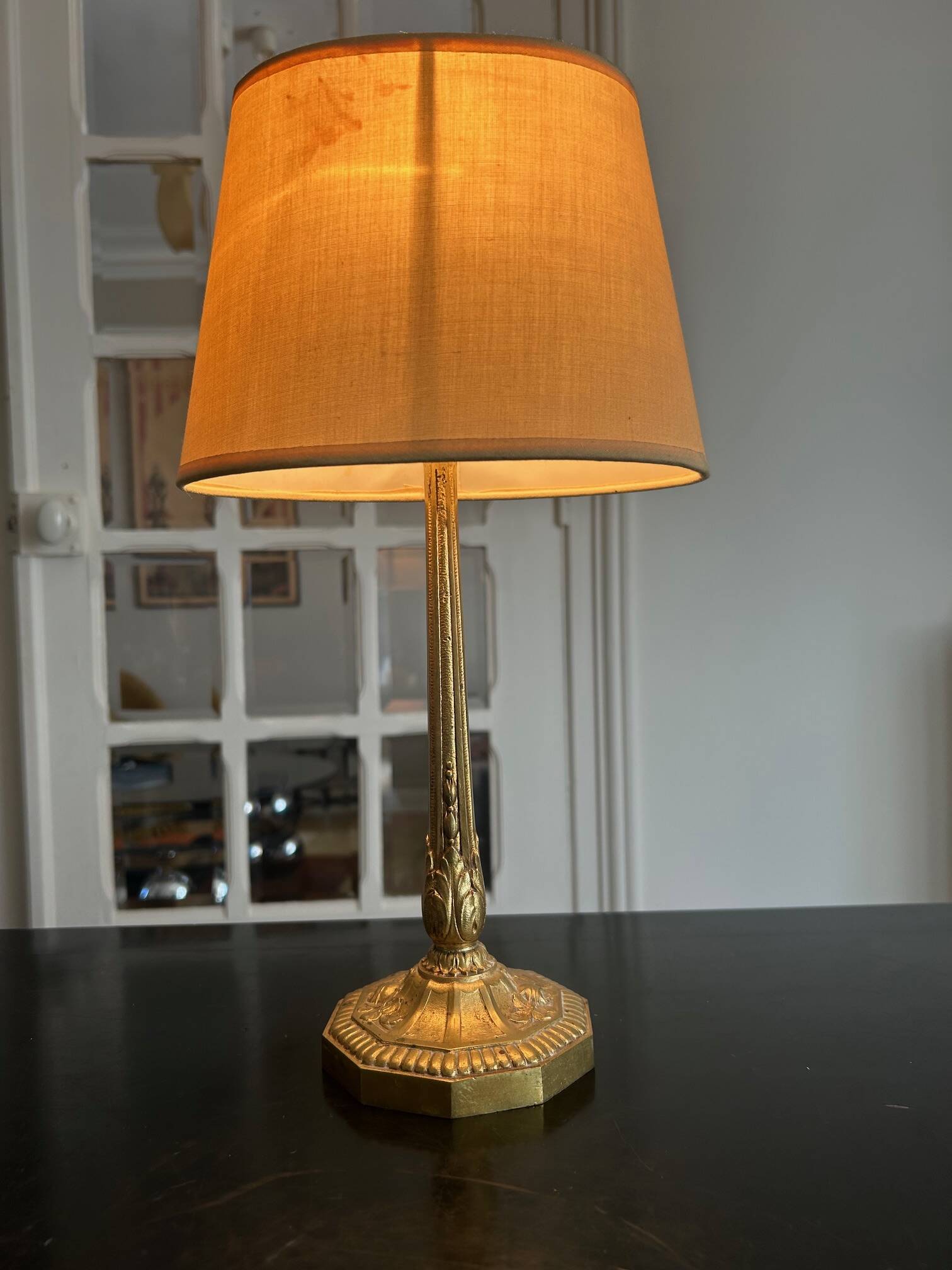 art deco brass lamp
