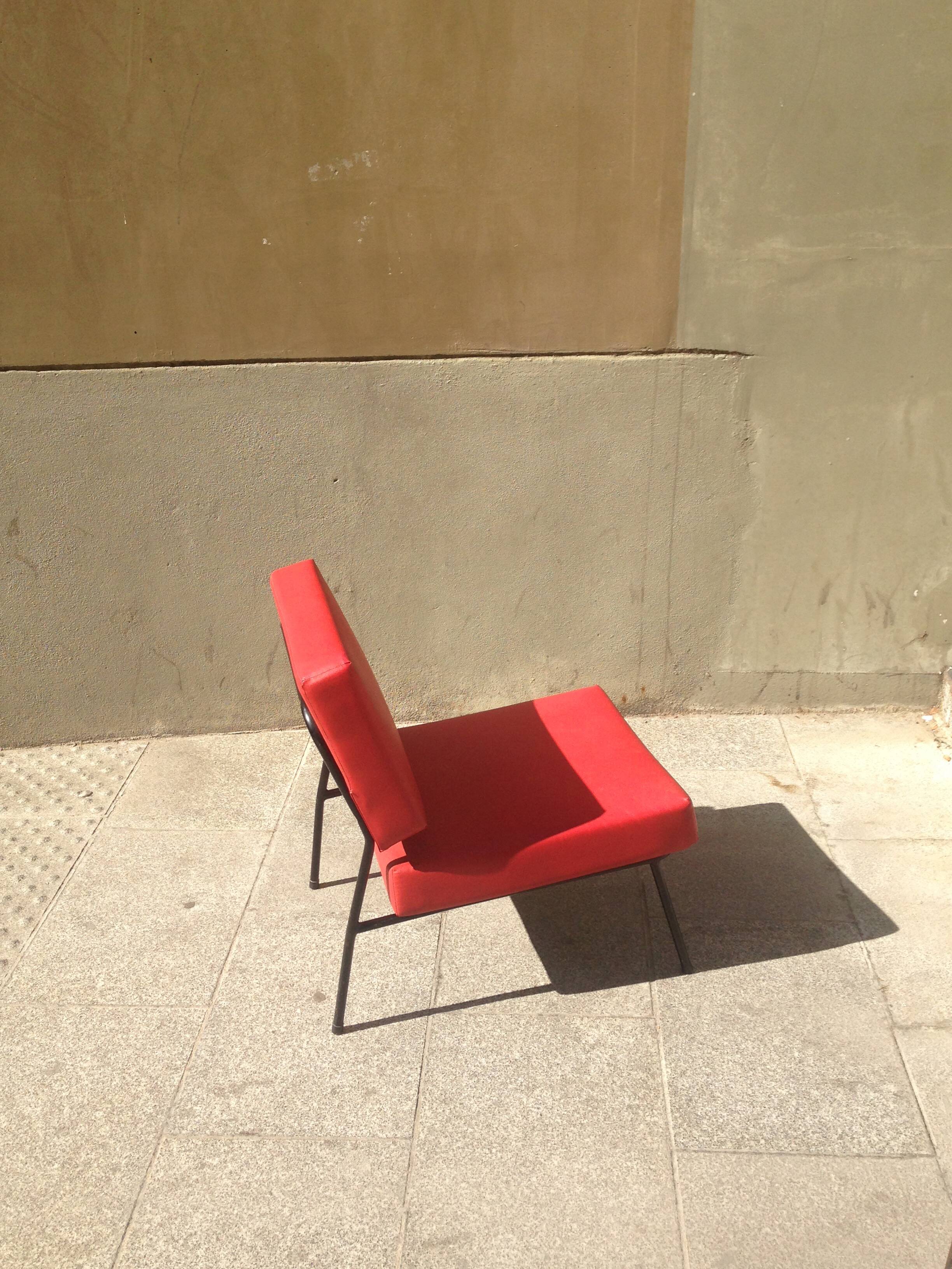 Armchair by Pierre Guariche signed Airborne 1960