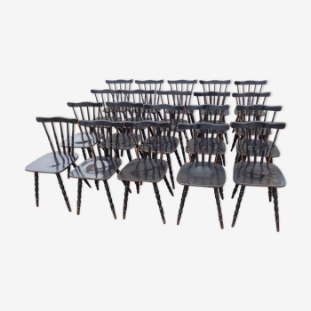 Set de 20 chaises bistrot noires