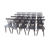 Set of 20 black bistro chairs